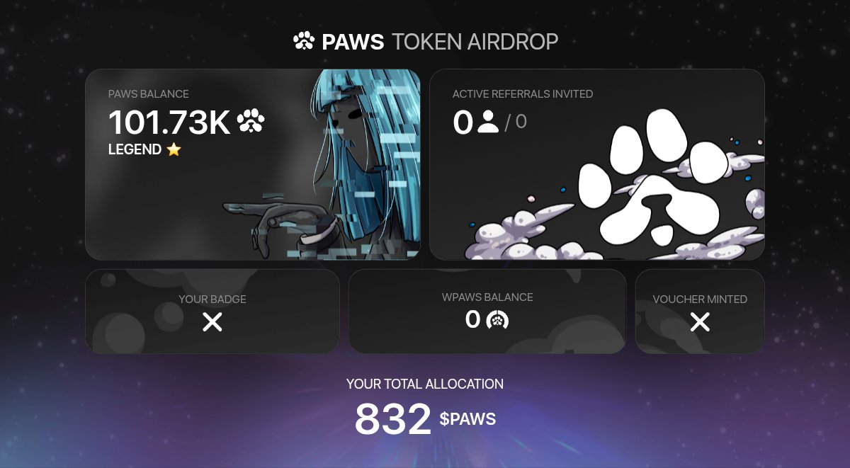 MatelAirdrop's tweet image. Are you happy for $PAWS allocation?

Check here: paws.community/app

#PawsAirdrop #PawsToken #CryptoAirdrop #PawsCommunity #AirdropAlert #CryptoNews #BlockchainAirdrop #PawsArmy