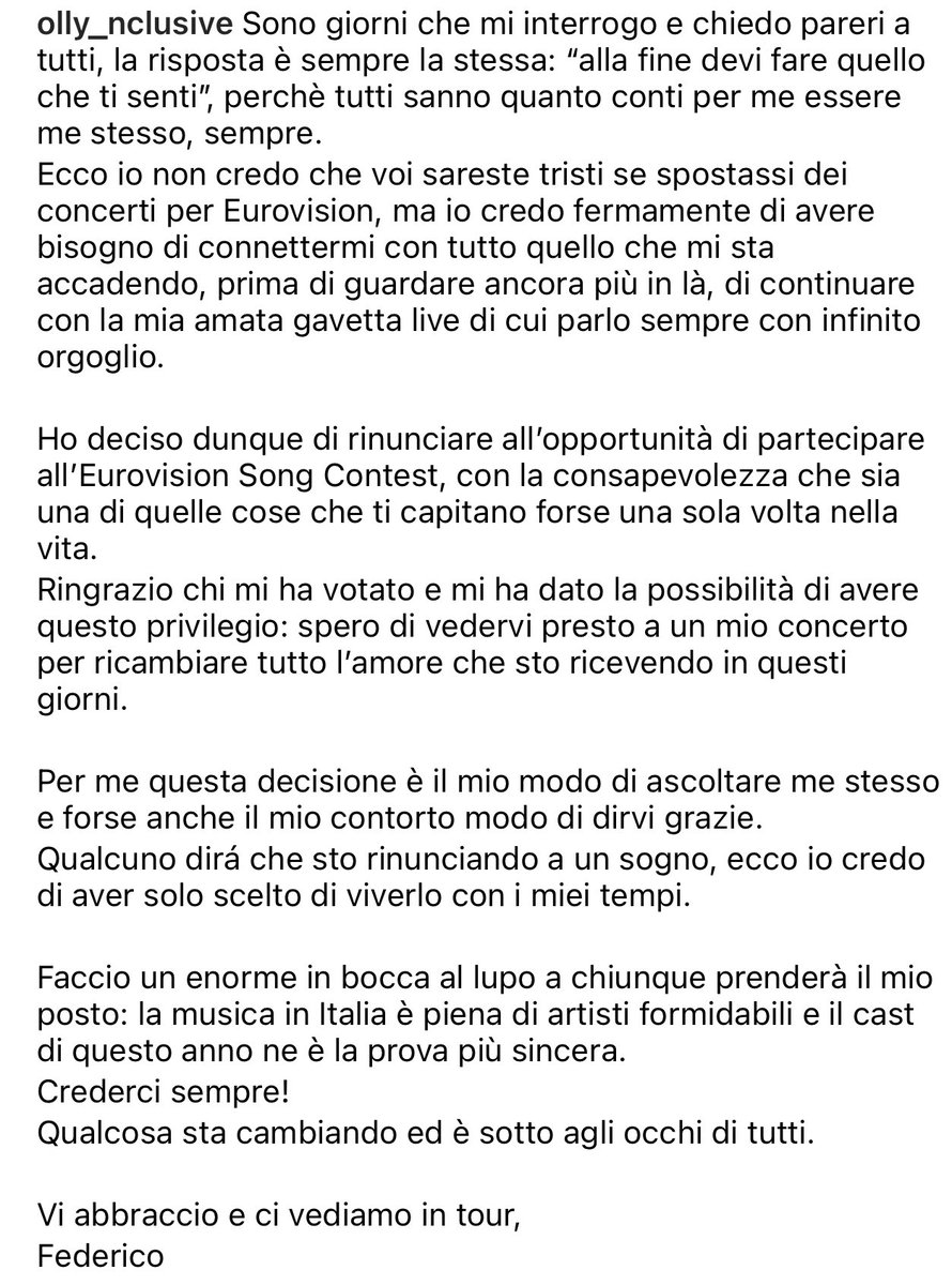 trash_italiano's tweet photo. 🔴 Olly rinuncia all’Eurovision: al suo posto andrà Lucio Corsi https://t.co/rZ9eLmQtFX