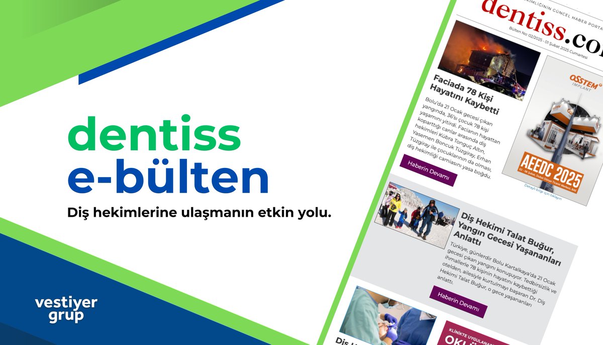 BLNTMNV's tweet photo. DİŞ HEKİMLERİNE ‘SPAM'SIZ ULAŞMANIN ETKİN YOLU

25.000’den fazla onaylı aboneye ulaşan Dentiss eBülten ile markanızı dental profesyonellere tanıtın. Etkili, ekonomik ve doğrudan hedef kitlenize ulaşan reklam fırsatları için yerinizi ayırtın!

Detaylar
https://t.co/hfz2GpAyfF https://t.co/XFIi5FbZ9H