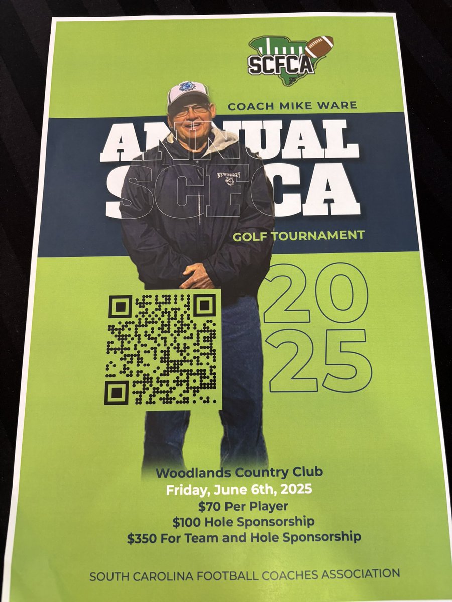 SCFCA (@scfca1) on Twitter photo Get signed up for the SCFCA Mike Ware Golf Tournament. We also need hole sponsors. Contact <a href="/coachfarmer71/">Jason Farmer</a> with any questions. <a href="/NorthSouthFB/">Touchstone Energy Bowl</a> <a href="/CoachesCombines/">Carolinas Coaches Combine</a> <a href="/CarolinaCoaches/">South Carolina Athletic Coaches Association</a> <a href="/SoSportsCentral/">Southern Sports Central Radio Network™</a> Get signed up for the SCFCA Mike Ware Golf Tournament. We also need hole sponsors. Contact <a href="/coachfarmer71/">Jason Farmer</a> with any questions. <a href="/NorthSouthFB/">Touchstone Energy Bowl</a> <a href="/CoachesCombines/">Carolinas Coaches Combine</a> <a href="/CarolinaCoaches/">South Carolina Athletic Coaches Association</a> <a href="/SoSportsCentral/">Southern Sports Central Radio Network™</a>
