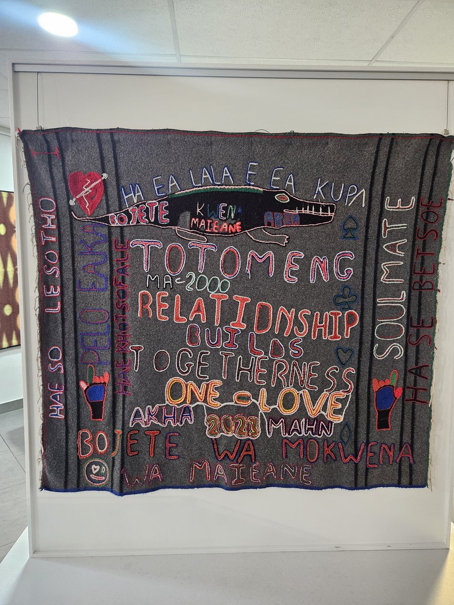 RealDoctorC's tweet image. The Basotho Blanket Exhibition at the @sanlam Art Lounge is a must-see. From old designs (Seanamarena and Victoria England remain my personal faves)🤩 to those by young #Basotho designers. Photographs by the famous ntate Ramakatane are also on display.📸
#SuthaKeFete #Lstwitter