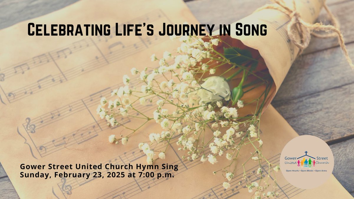 All are invited to join us on Sunday, February 23, at 7:00 p.m. for a special Hymn Sing event. 

#WhatsUpAtGower #UCCan #ucceast