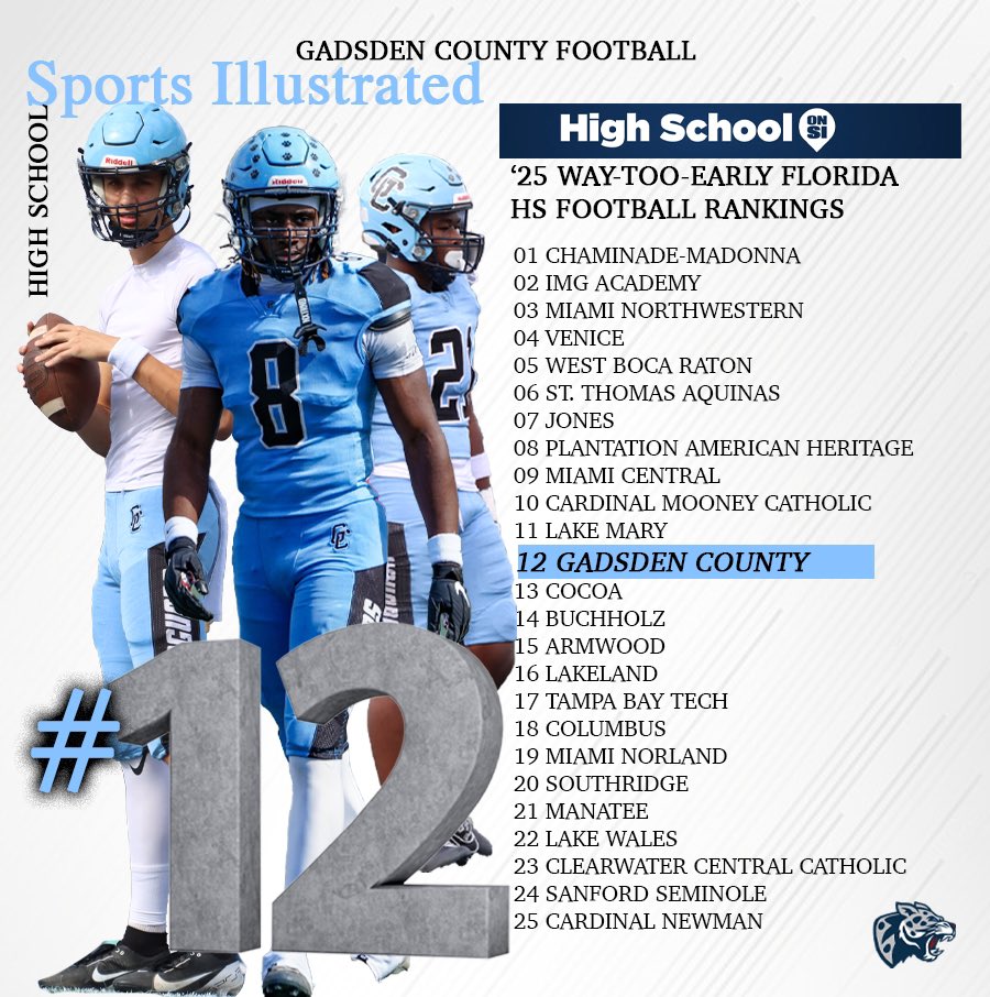 Thank you <a href="/Andy_Villamarzo/">Andy Villamarzo</a> for the recognition! We definitely appreciate all the publicity we receive from you guys ! <a href="/CoachTravv850/">Travis Gordon</a> <a href="/CoachJohnson813/">Coach Johnson</a> <a href="/GadsdenFootball/">Gadsden County Football</a>