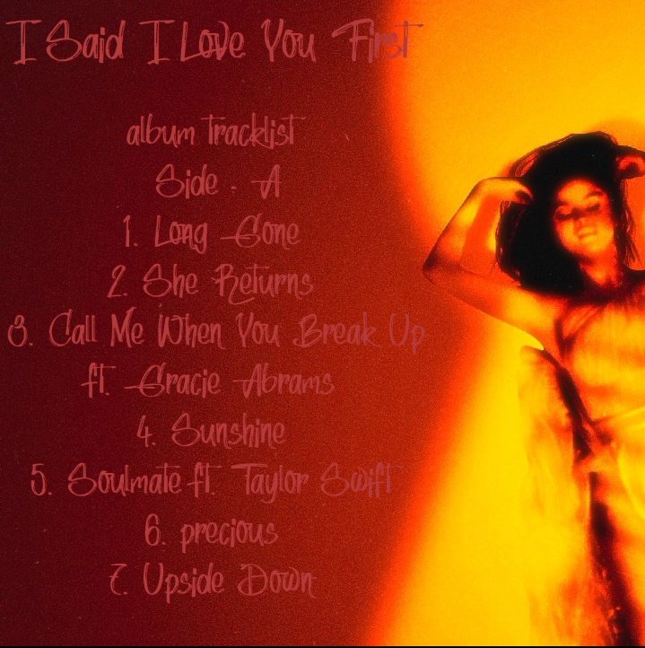 YSLEVIZ's tweet image. 🚨 omfg the I Said I Love You First album tracklist leaked