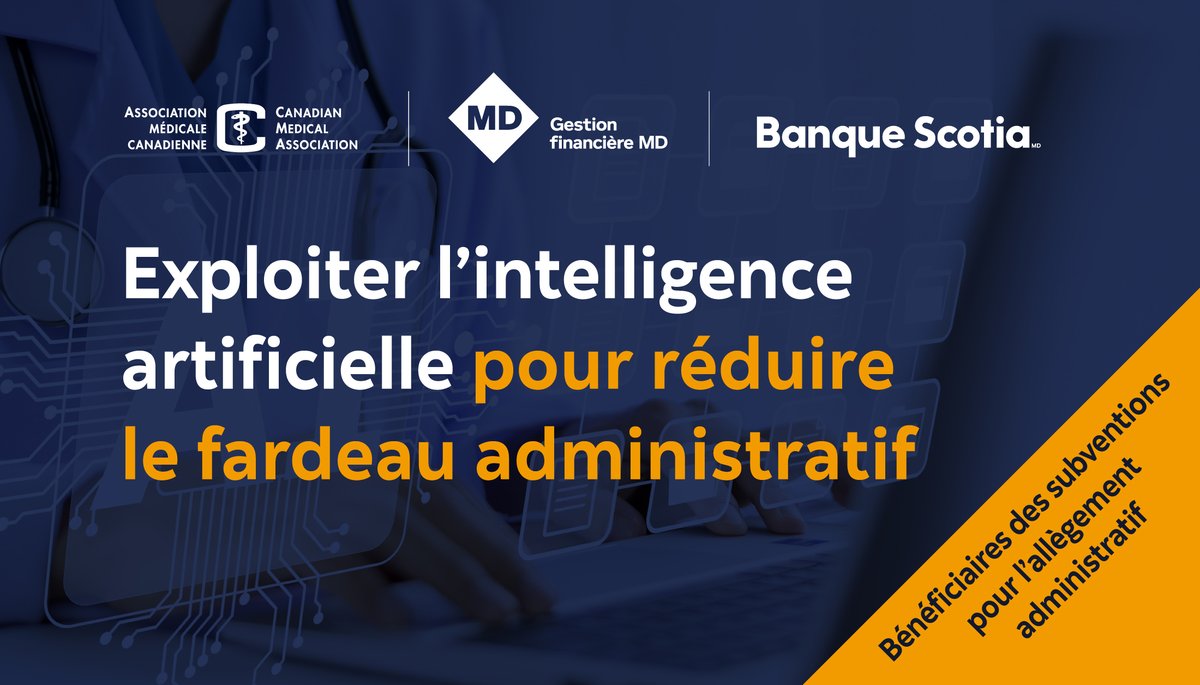 AMC_Sante's tweet photo. La paperasserie entraîne des taux records d’épuisement professionnel. L’#IA peut être une solution.

Découvrez comment trois bénéficiaires du programme Subventions pour l’allègement administratif mettent à profit l’#IA en #SantéCND : https://t.co/EQU5CGwefs https://t.co/8V65qJEXf0