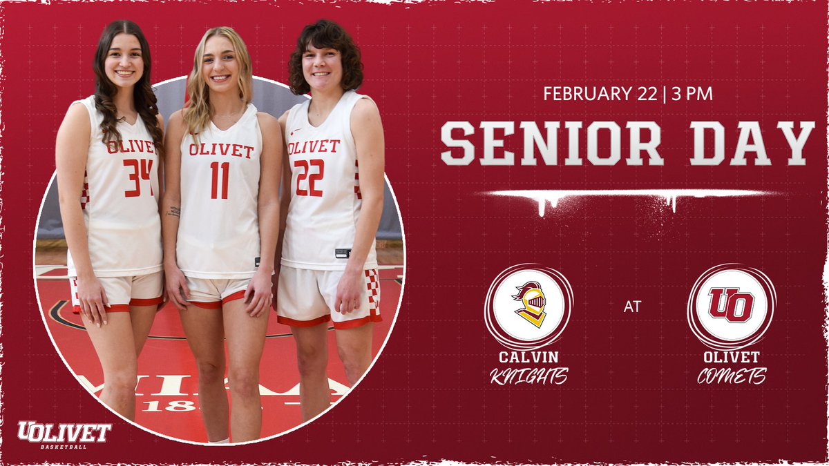 The University of Olivet Athletics (@olivetathletics) on Twitter photo 🏀GAME DAY🏀 The <a href="/UOlivetWBB/">The University of Olivet Women’s Basketball</a> team celebrates its three seniors in a pregame ceremony.
🆚 Calvin
🕒 3 pm
📊 olivetcomets.com/x/hlgpo
💻 miaasportsnetwork.com/tuocomets/
#GoCOMETS | #UONation | #d3hoops 🏀GAME DAY🏀 The <a href="/UOlivetWBB/">The University of Olivet Women’s Basketball</a> team celebrates its three seniors in a pregame ceremony.
🆚 Calvin
🕒 3 pm
📊 olivetcomets.com/x/hlgpo
💻 miaasportsnetwork.com/tuocomets/
#GoCOMETS | #UONation | #d3hoops