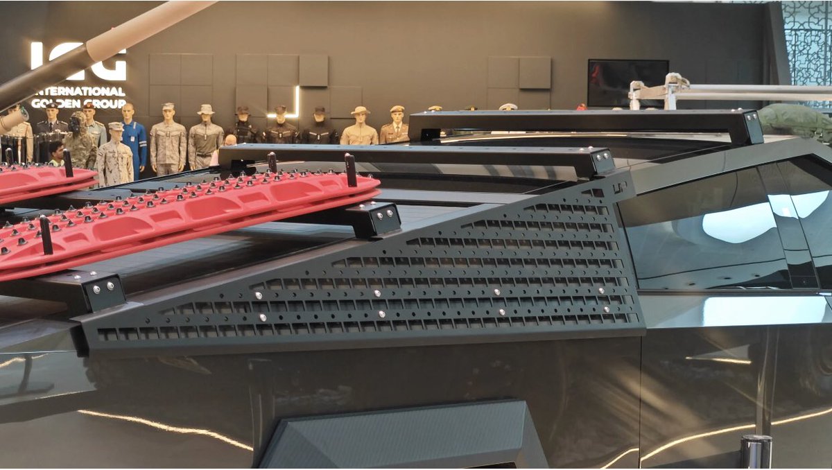 DeannaReid12228's tweet image. Cyber Truck Bulletproof Military Edition Middle East Defense Exhibition #Tesla