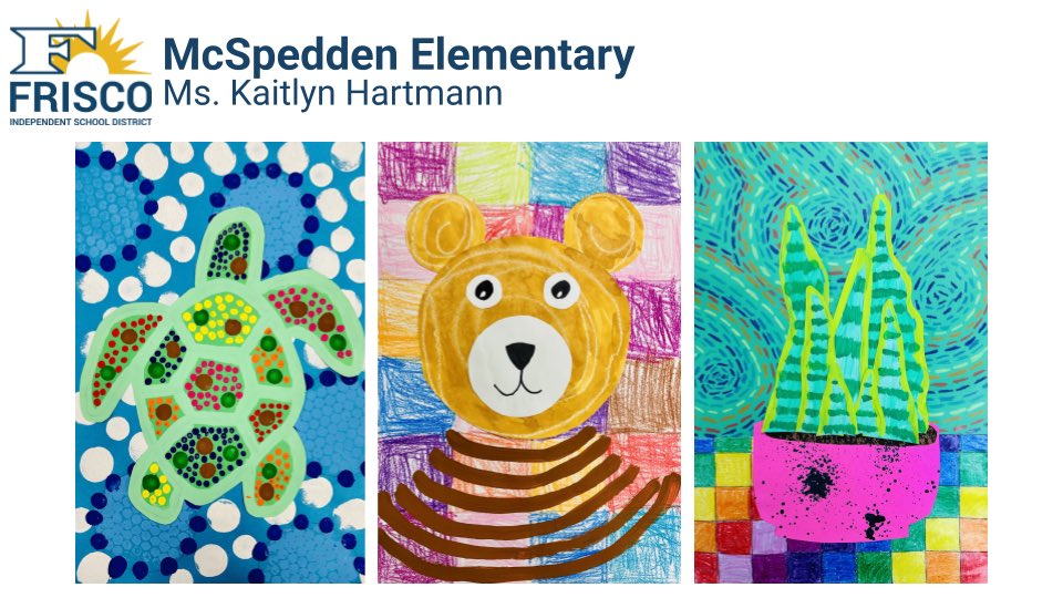 missh_ART_mann's tweet photo. 🎨❤️🎉 So excited to celebrate our @McSpeddenES artists in our @friscoisd Vertical Art Show! See their art &amp; the art of MS &amp; HS artists in our feeder pattern here: https://t.co/SAGn0GHIT8 🎉❤️🎨 #mcspedden #inspireoneinspiremany #elementaryart #fisdfineartsleads @friscofinearts https://t.co/qm9DREku1G