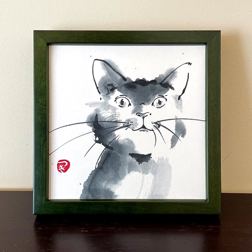 fumikotenさんの絵画（黒猫）です