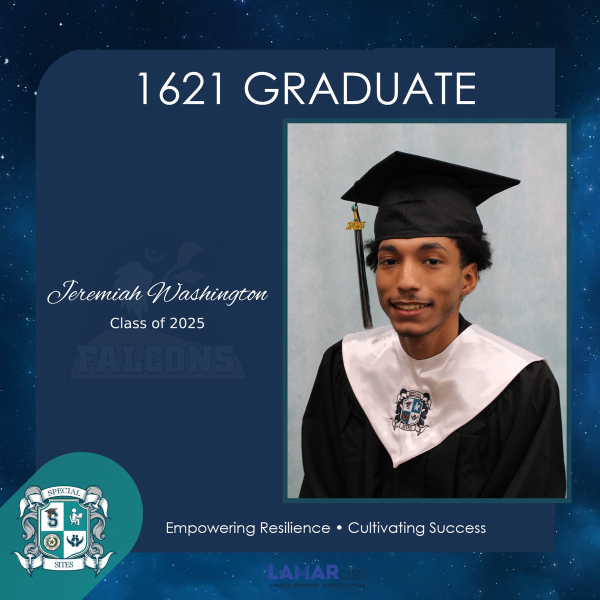 Congratulations to Jeremiah Washington on becoming a graduate! We at 1621 are incredibly proud of you, and we can't wait to see you continue to cultivate success in your future! #1621Grad #EmpoweringResilienceCultivatingSuccess