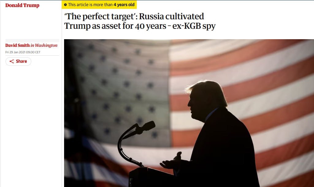 jurgen_nauditt's tweet image. The Russian Federation has been training Trump as its agent for 40 years, an interesting article in the Guardian from 2021. In full.

▪️The source of the publication is former KGB agent Yuriy Shvets.
▪️In 1977, Trump married Czech model Ivana Zelnicková and became the target of…