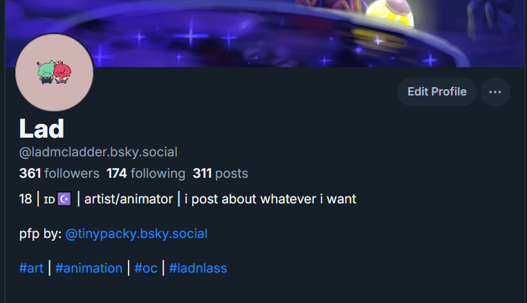 LadMcLadder's tweet image. prob should pin this for people new to this account,
hi i'm tryna be more active on bsky! I'll still post and rt here sometimes but only for funny stuff or animations, arts and other rambles will exclusively be in bsky so go follow me there!
bsky.app/profile/ladmcl…