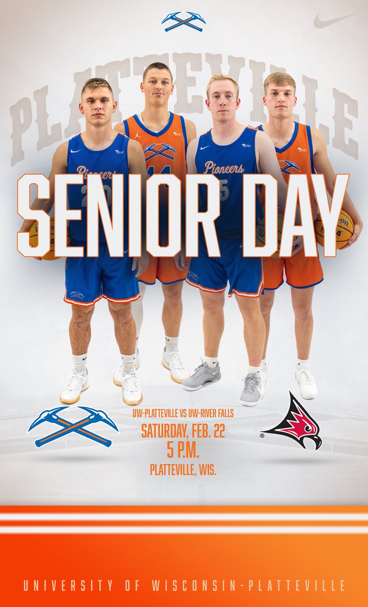 UW-Platteville Athletics (@uwp_pioneers) on Twitter photo It's SENIOR DAY on Bo Ryan Court!
<a href="/UWPlattMBB/">UW-Platteville Men’s Basketball</a> and UW-River Falls tip off at 5 p.m.
📺📈 letsgopioneers.com/composite?d=20…
#uwp #uwplatteville #platteville It's SENIOR DAY on Bo Ryan Court!
<a href="/UWPlattMBB/">UW-Platteville Men’s Basketball</a> and UW-River Falls tip off at 5 p.m.
📺📈 letsgopioneers.com/composite?d=20…
#uwp #uwplatteville #platteville