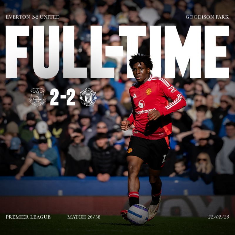 ManUtd's tweet photo. A spirited second-half comeback earns us a point on the road 🔴

#MUFC || #EVEMUN