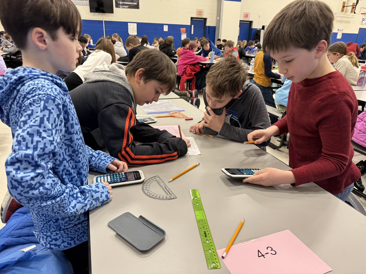 Critical thinking on display at Huntington Elementary this morning. We have 112 students in 4th and 5th grade competing in the Greater Cleveland Council of Teachers of Mathematics Problem Solving Tournament. #BrunswickPRIDE