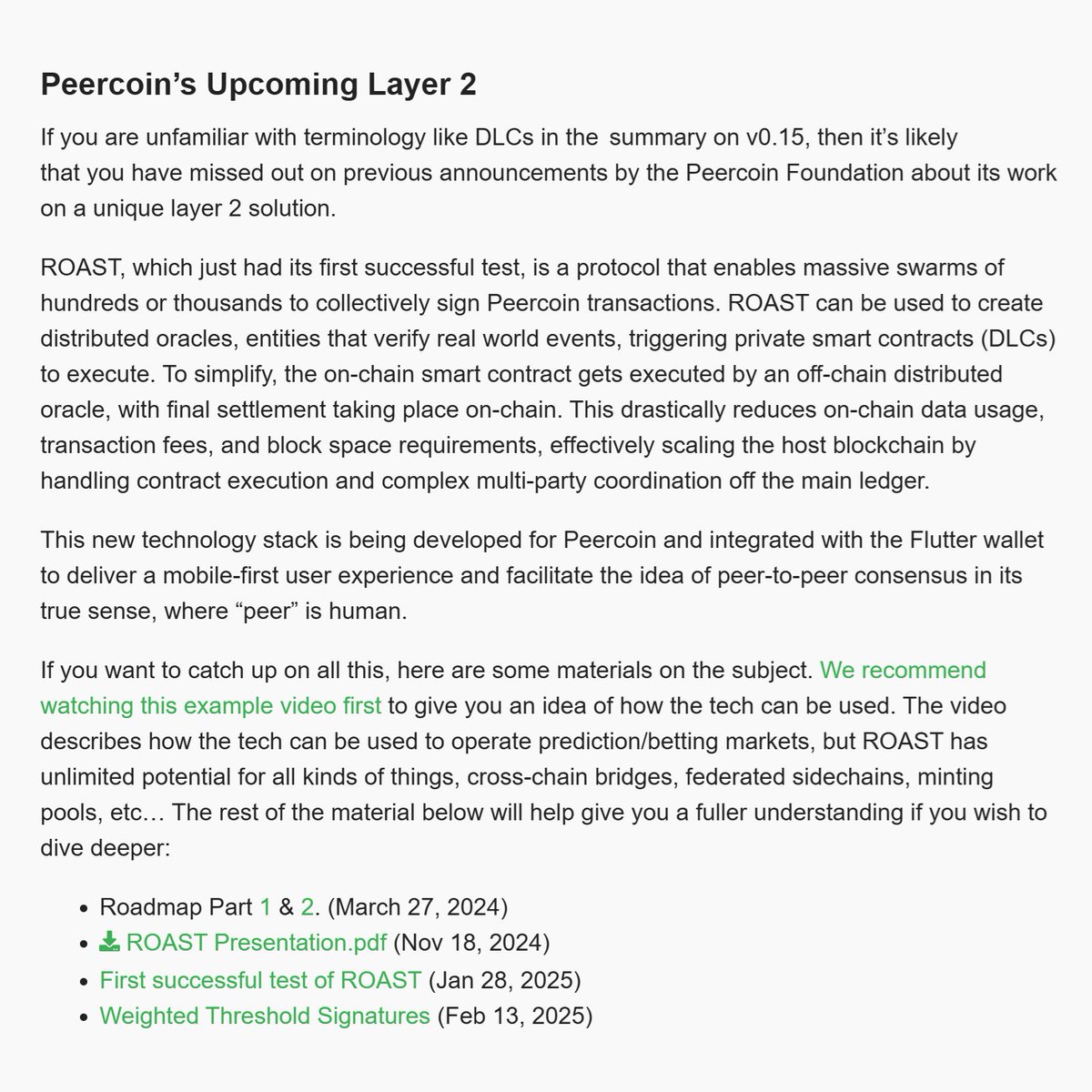 Peercoin v0.15 has been released! APO soft fork activation will occur once 75% of the last 1,000 blocks are version 6. Details about feature updates can be sampled in the below photos, or at the official announcement: talk.peercoin.net/t/peercoin-v0-…