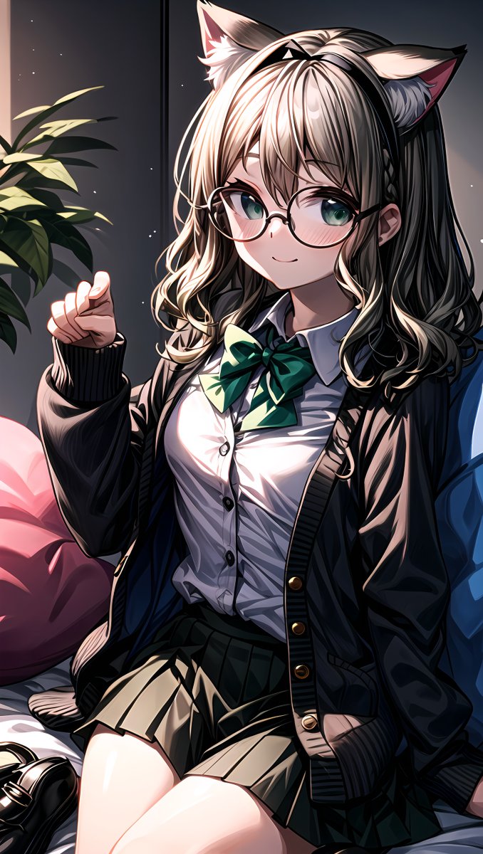 ConnectAI44154's tweet photo. #猫の日 
 #AIイラスト #メガネ女子 #Aiartwork #Aigirl https://t.co/EcqWWVQMSk