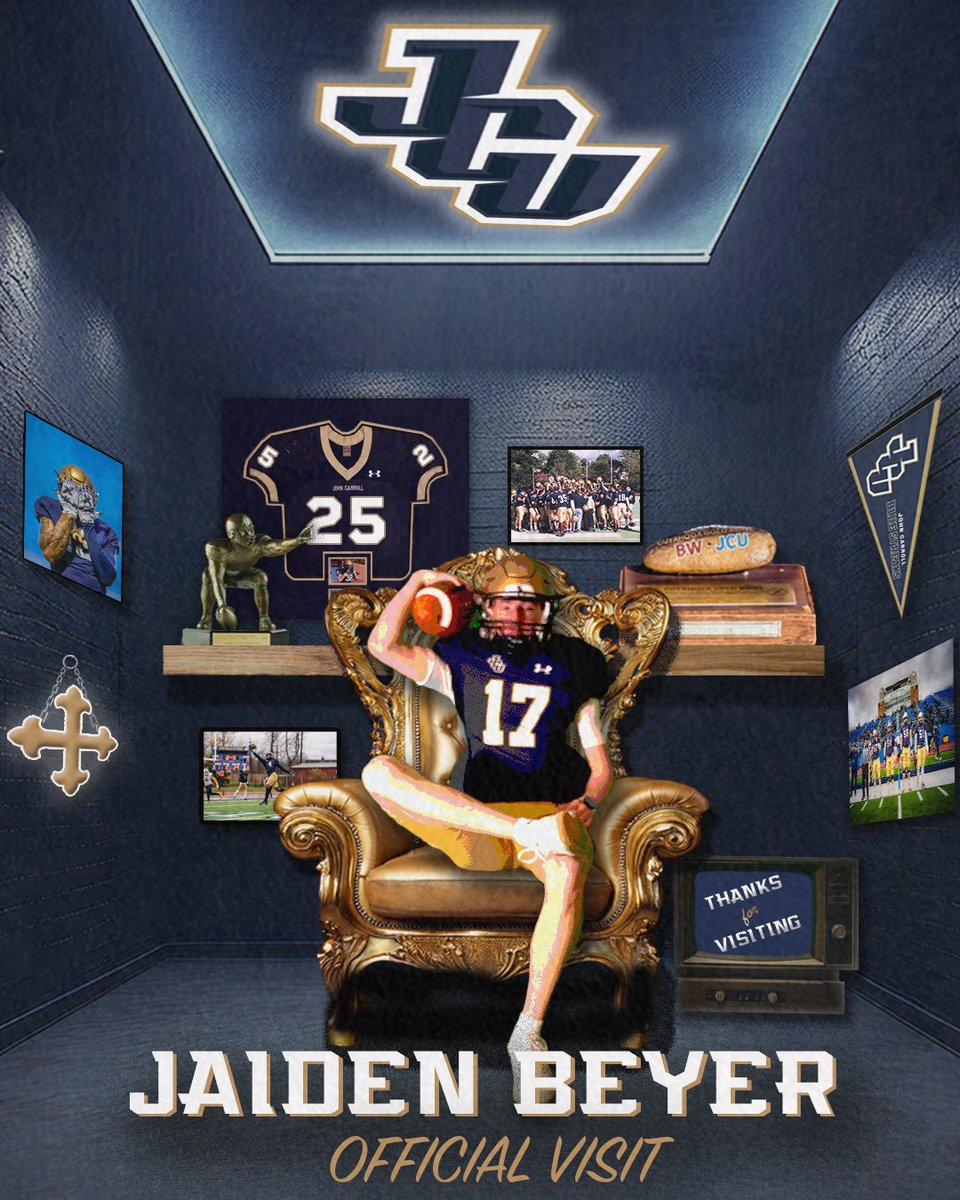 Had a great visit to <a href="/JCUFootball/">John Carroll Football</a> yesterday. Thank you <a href="/coachDeanPaul/">Dean Paul</a> and Coach <a href="/Jeff_Behrman/">Jeff Behrman</a> for the invite!!!