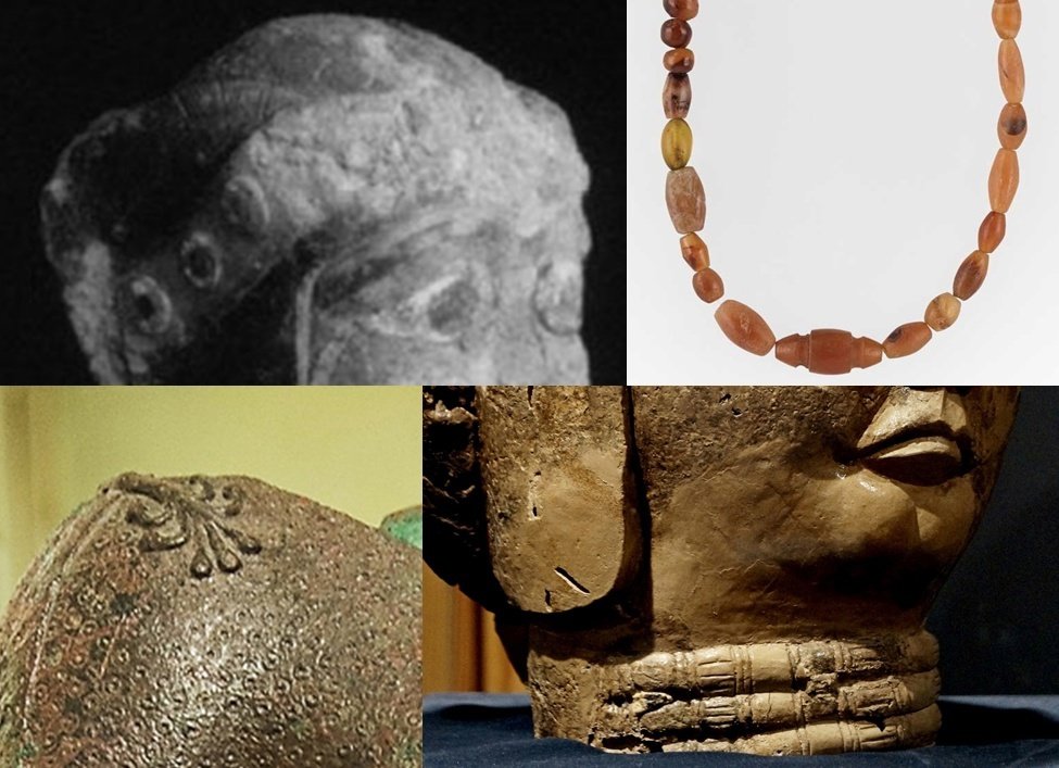 Inspired by Qal-e Tul relief, c. 12th century BC.
Goat-fish hybrids serving as gate decoration come from Middle Elamite cultic basin found in Susa.
I also added a bunch of minor details from other Middle Elamite artifacts here 🙃