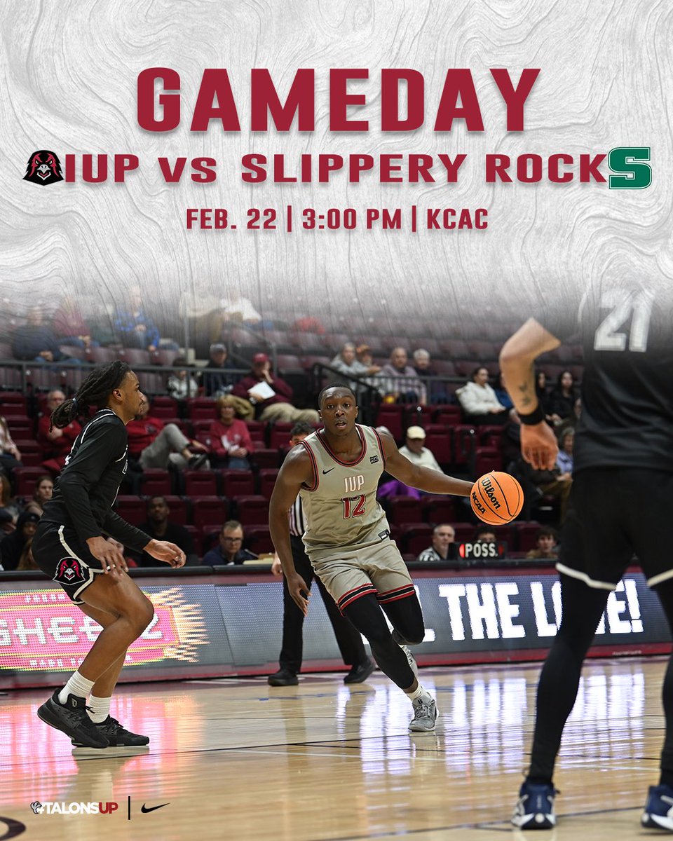 It’s Game Day!

🆚| Slippery Rock (3:00 pm)
🏟️| KCAC
🎥| tinyurl.com/3w5a9k4j  
📊| tinyurl.com/fpkepvux 

#TalonsUp
