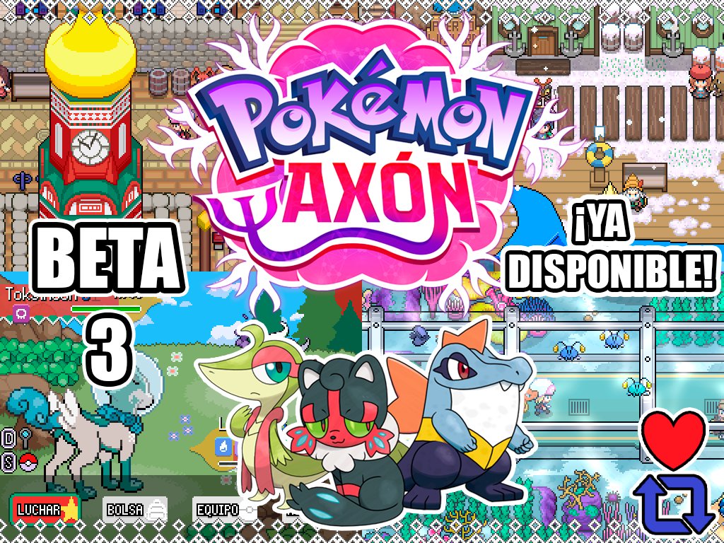 ✨¡Descarga Pokémon Axón - Beta 3!✨

¡Prepárate para una aventura por la inmensa región de Karelia!🗺️

🔽Descarga🔽
pokemonaxon.blogspot.com/p/descargar_5.…

Si tenéis alguna duda puedes dejarla en el servidor de discord del juego: discord.gg/rZByJD2UHr

¡Se agradece la difusión! 🔁❤️💬