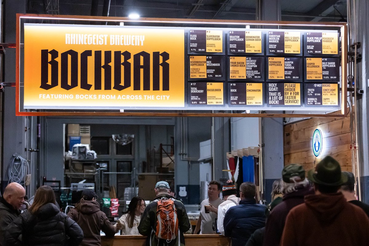 Rhinegeist is setting up for their 2nd year as a Bockfest Hall.  They will have 4 separate bars this year, to handle 26 different bock beers!  They host the Sausage Queen competition on Saturday at 7pm and have live music all weekend long.  Thanks Rhinegeist for your support!