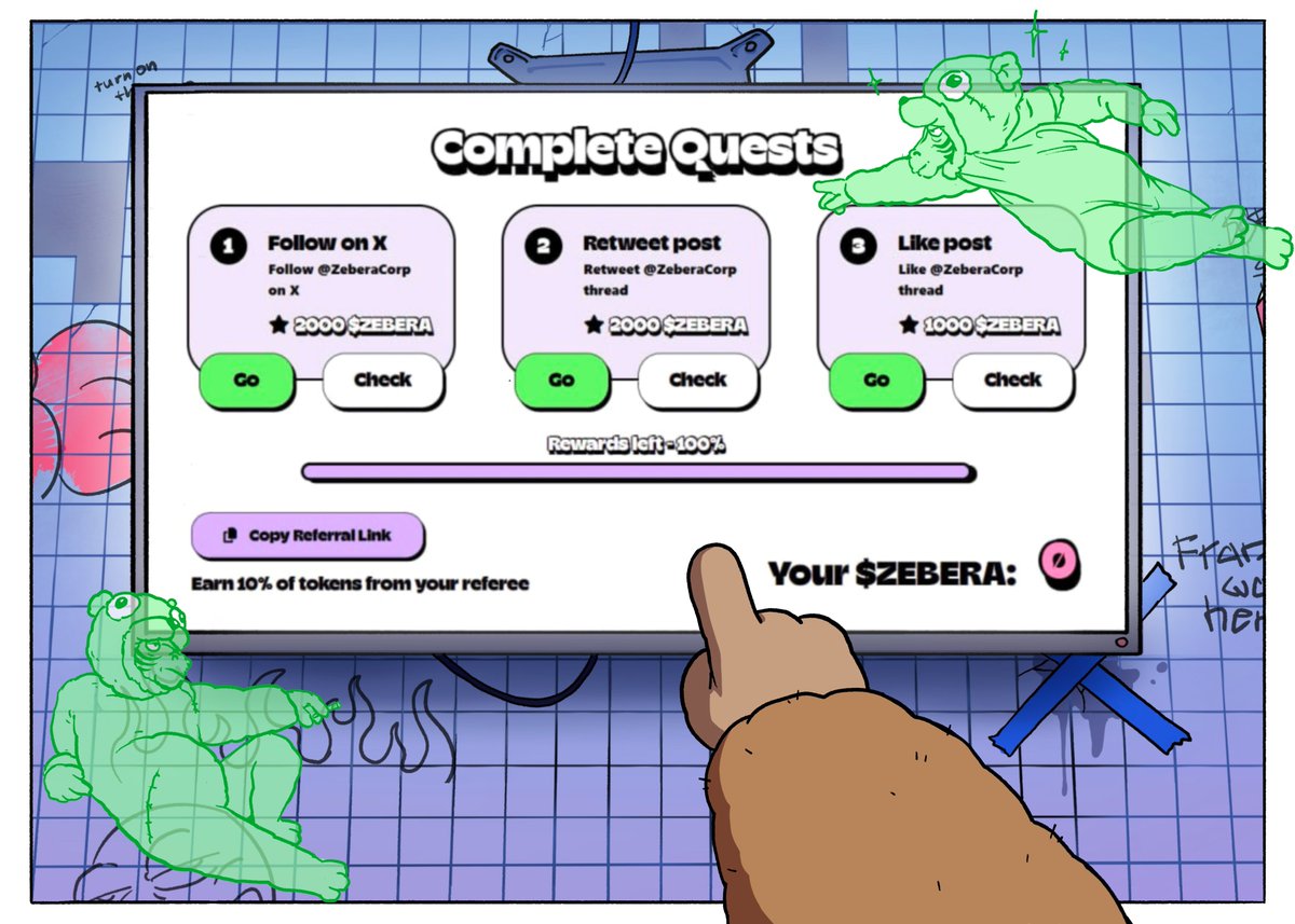 Next step in Zebera's spy mission begins!

Complete 3 quests and receive a $ZEBERA airdrop!

Don't miss out, supply is limited🧵👇