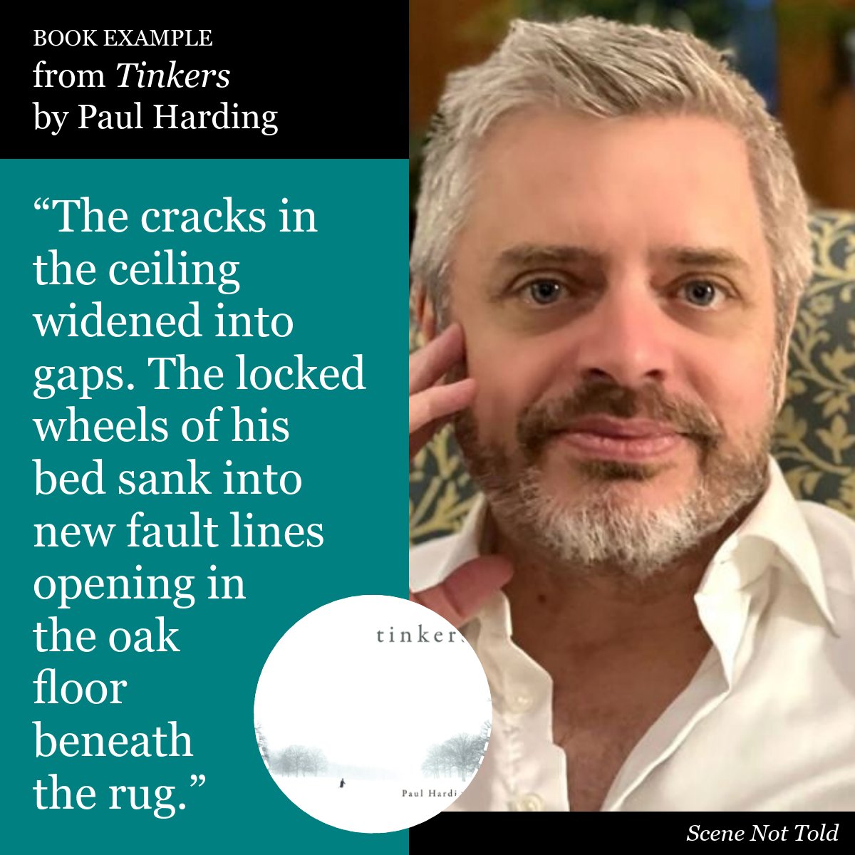 SceneNotTold's tweet image. This is what “show, don’t tell” looks like in action. Ready to master it? Join us at scenenottold.com
#ShowDontTell #CreativeWritingTips #Tinkers #PaulHarding #PulitzerPrize