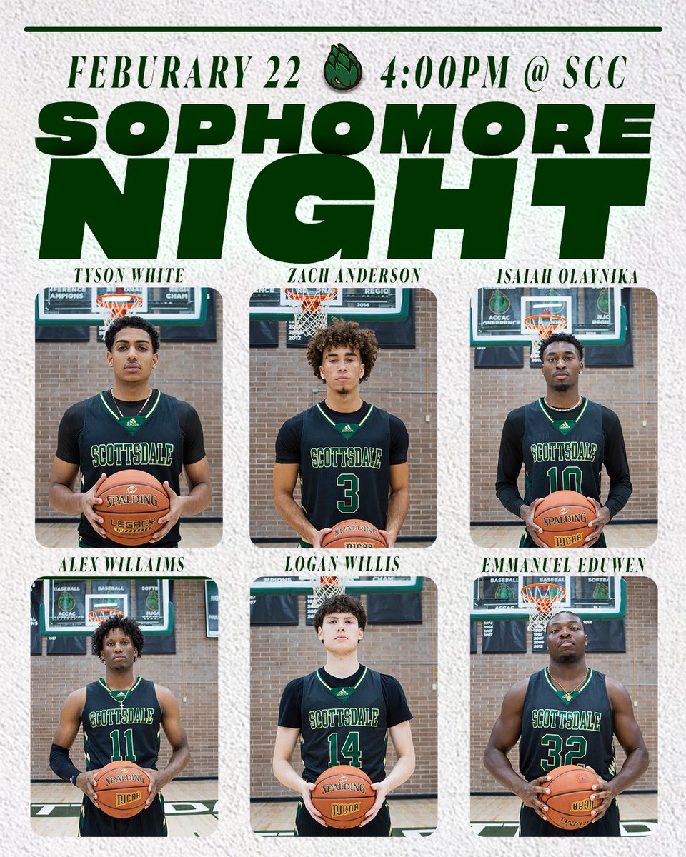 Sophomore Night 2025
Join us tomorrow February 22 at 4:00PM at SCC to celebrate these 6 amazing athletes! Come and support our guys and see them ball out!