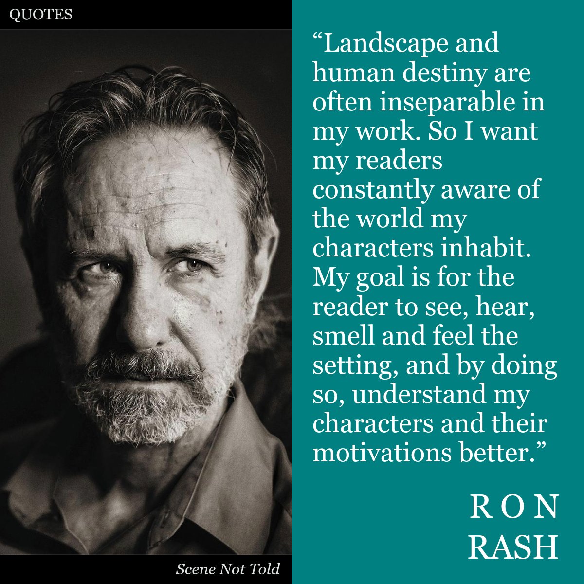 SceneNotTold's tweet image. Let your setting speak for itself, just like the pros! #ShowDontTell #CreativeWritingCourse #CreativeWritingTips #RonRash