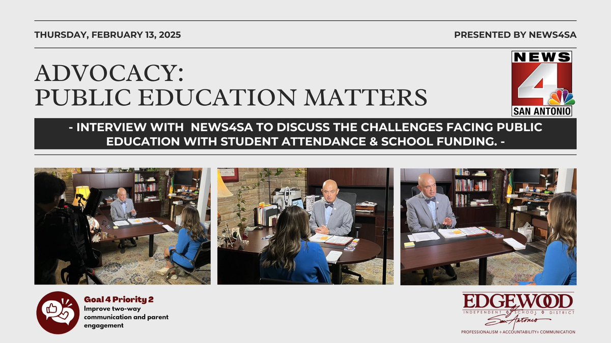 <a href="/EISDofSA/">Edgewood ISD</a> Telling our story Matters! Public Schools Matter and Communicating Early, Communicating Often Matters! School funding and accurate attendance funding formulas are needed! Talk to your elected officials and support our Edgewood community!
#4AmWalks
#TellYourStoryEISD