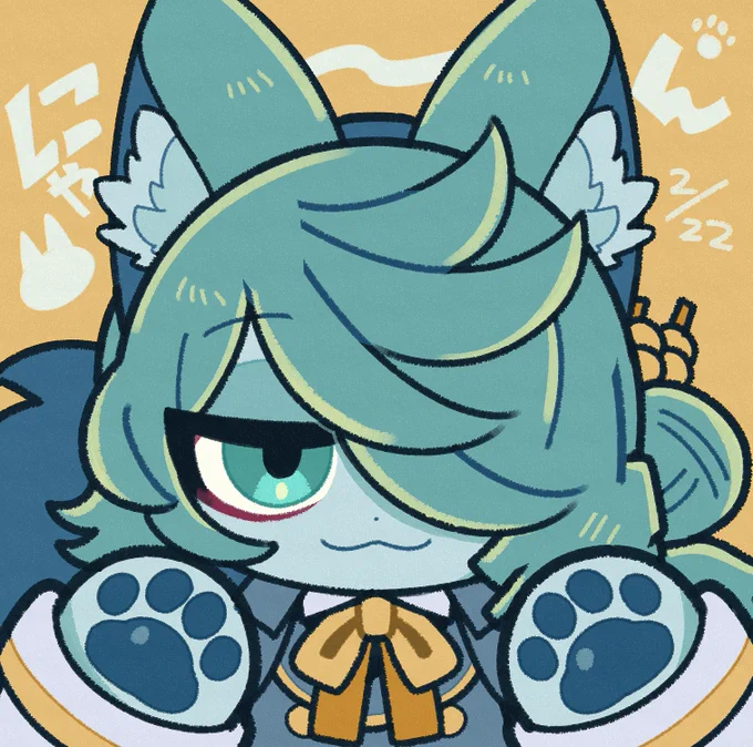 霧島ジャックさん( #MeiTanteiJack )もといニャックさんのFAを描きました!寝るまでが猫の日#ジャックの秘密浮世ゑ 