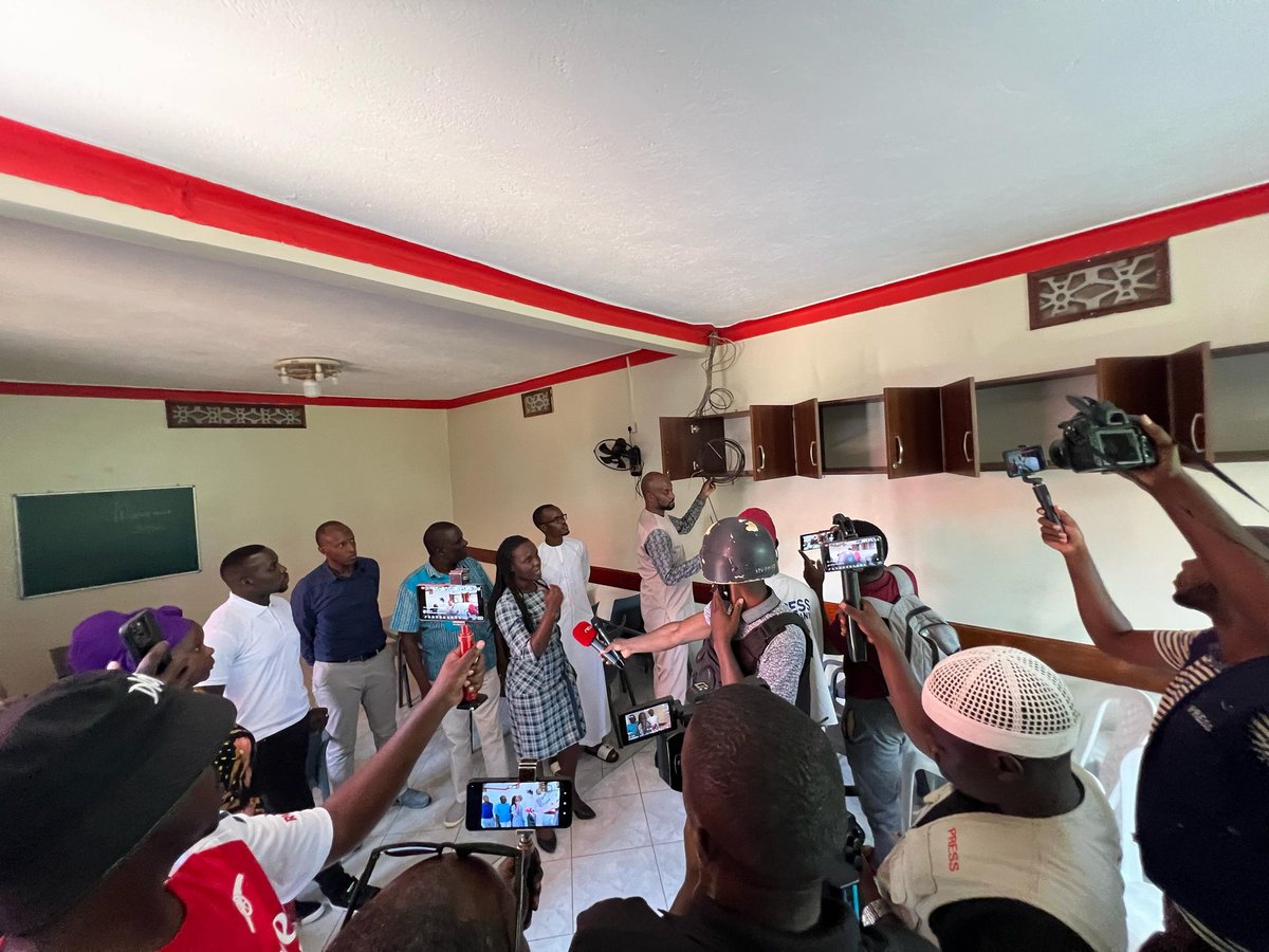 Joel Ssenyonyi (@joelssenyonyi) on Twitter photo Today we went to the NUP School of Leadership in Kamwokya, and found that the military had vandalized our property.
We proceeded to our Headquarters in Kavule, and the military was still in place and first denied us access. They even beat up some journalists using cable wires. We Today we went to the NUP School of Leadership in Kamwokya, and found that the military had vandalized our property.
We proceeded to our Headquarters in Kavule, and the military was still in place and first denied us access. They even beat up some journalists using cable wires. We