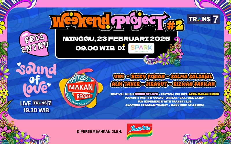 TRANS7's tweet image. Udah ada line-up favoritmu di #WeekendProjectTRANS7 tapi udah ada camilan favoritmu belum? Indomie Korea Ramyeon Series siap nemenin kamu nge-vibes di #SoundOfLoveTRANS7 🍜✨

Kapan sih event-nya?
🗓️23 Februari 2025
📍Senayan Park, Jakarta
🕙 LIVE DI TRANS7, 19:30 WIB
[FREE…