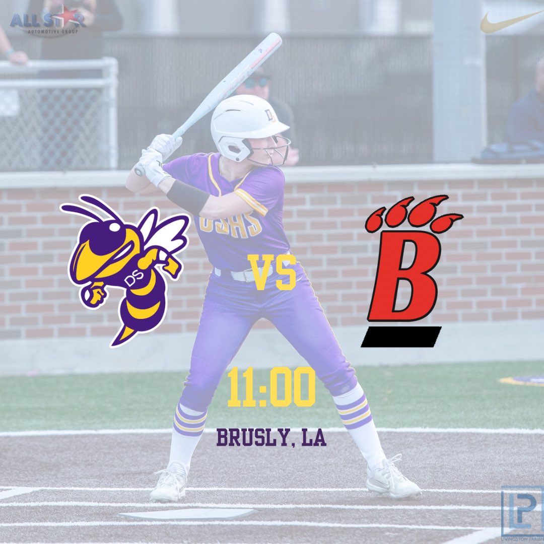 Headed across the river on this beautiful Saturday! Go Jackets! 🐝   
📍: Mayeaux Field
🆚: Brusly   
⏰: 11:00  
📈: web.gc.com/teams/iQ5RE6AG…
