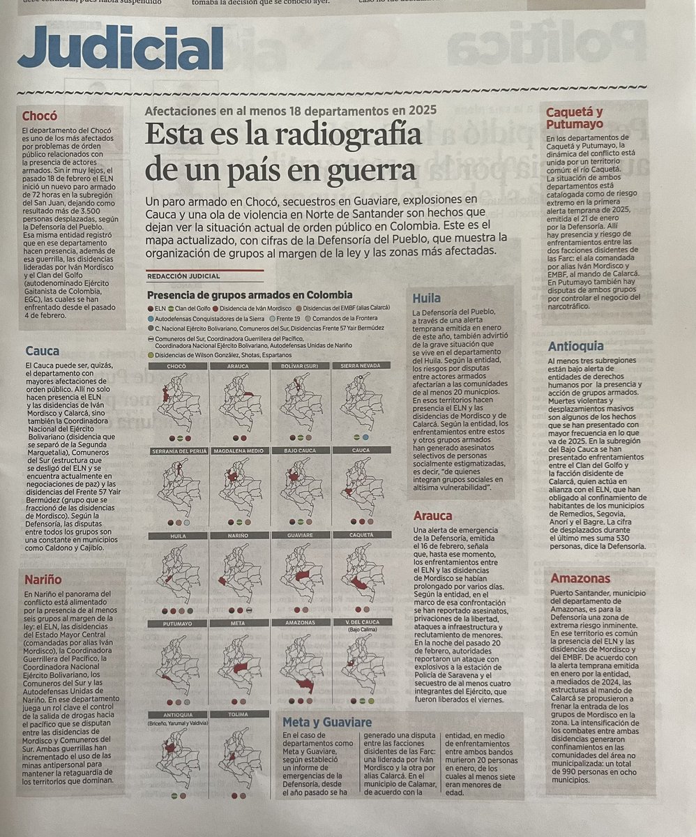 La radiografía de un país en guerra … (duele, de solo escribirlo) 
Hoy en <a href="/elespectador/">El Espectador</a>.
