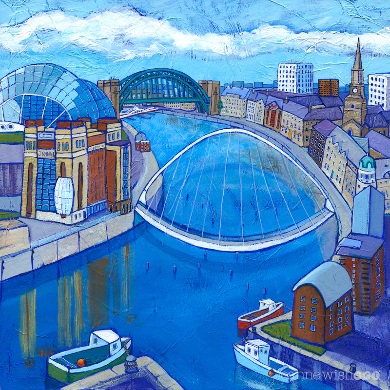 Joanne_Wishart's tweet photo. Nothing beats a tranquil morning walking along the Newcastle Quayside. 
Why not browse one of our Newcastle prints in the gallery  or online, which is bound to bring those happy  memories to life!
#Newcastle #Quayside #TyneRiver #Geordies #NorthEastArt #Cullercoats https://t.co/PGx6zlBXrj