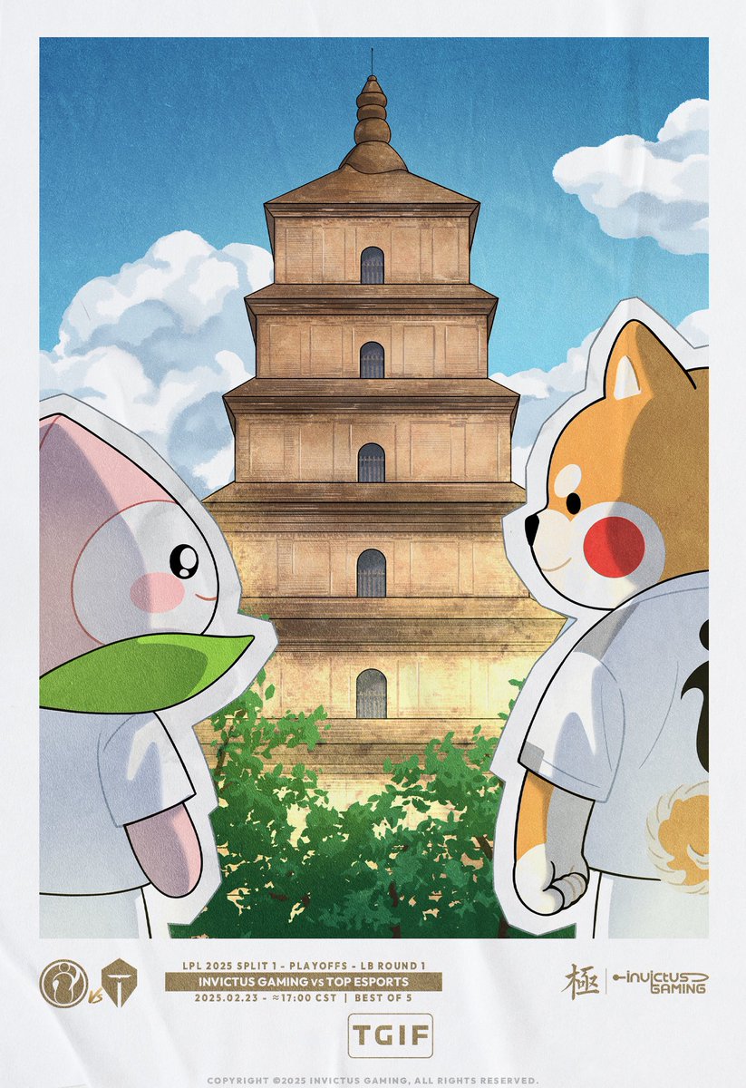 2025 LPL Split 1 Playoffs

2.23 iG VS TES 17:00
On My Way💪

Starting Lineup：TheShy、Jiejie、Rookie、GALA、Meiko