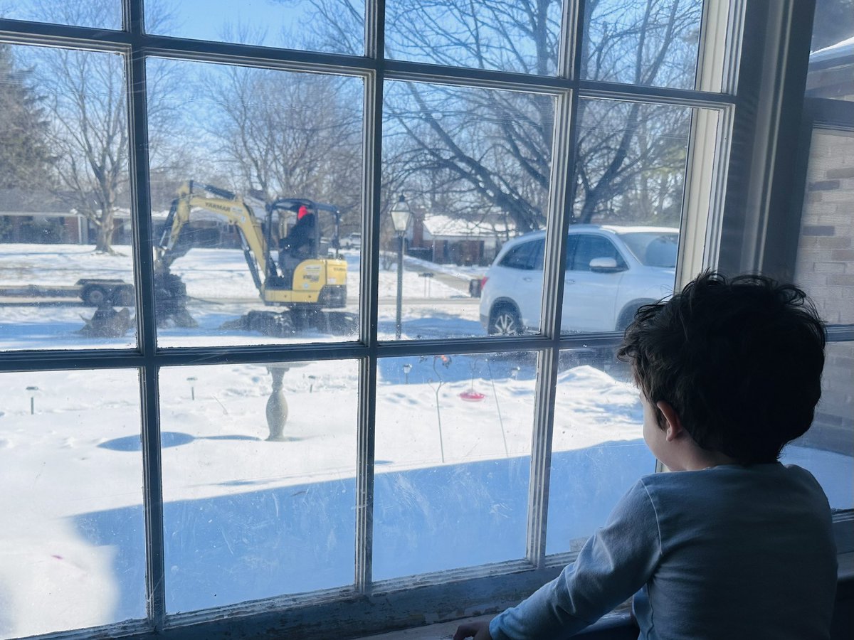 I wish I had my son’s joy as we watched our water line being repaired this morning.