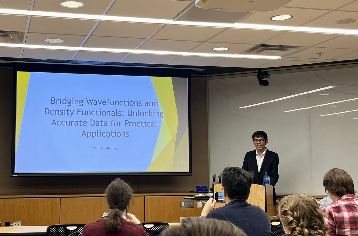 Earlier this week, I presented my 3rd-year PhD seminar on improving density functionals using wavefunction-based training. Pushing DFT closer to CI-level accuracy!

Read more in my latest paper: arxiv.org/abs/2502.10262

#PhDLife  #MachineLearning #ChemTwitter