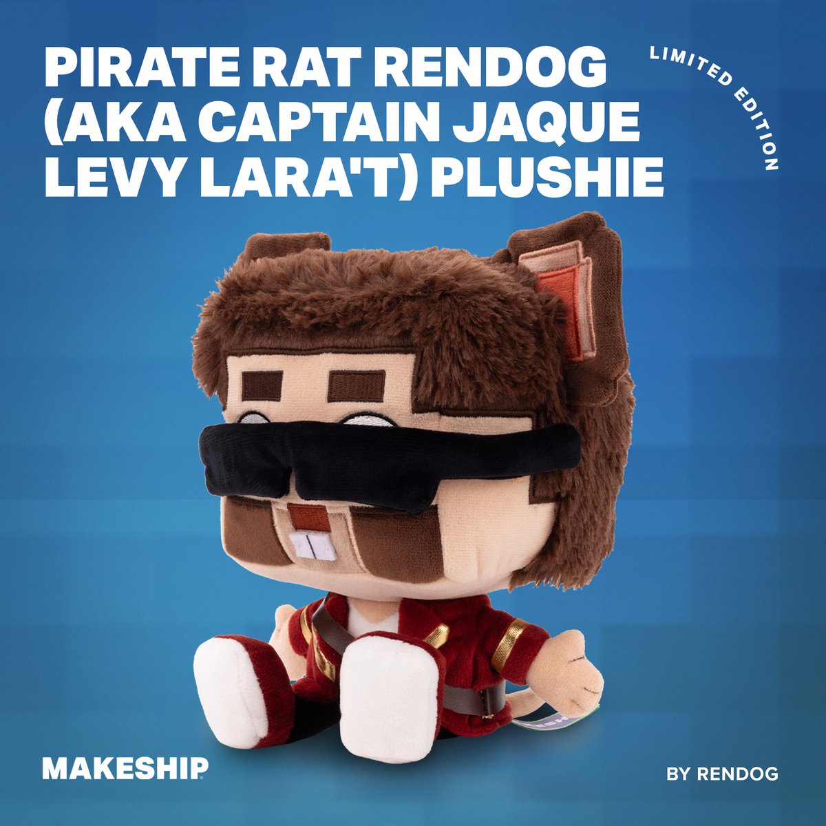 Less than 48 hours to go to pick up a Rat Captain Rendog Plushie! RATS SMP FINALE TONIGHT! <3 RD

makeship.com/products/pirat…