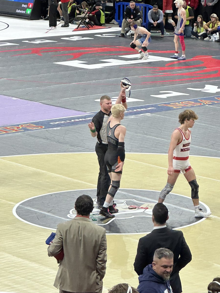 Talon Belding wins his consolation semi final with a tech fall and will wrestle for 3/4th place. Great job Talon. Let's finish strong!!! #orangmenwrestling