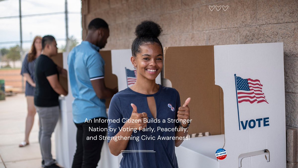 EngageNowCTM's tweet photo. 𝐀𝐧 𝐚𝐰𝐚𝐫𝐞 𝐜𝐢𝐭𝐢𝐳𝐞𝐧 𝐬𝐡𝐚𝐩𝐞𝐬 𝐭𝐡𝐞 𝐧𝐚𝐭𝐢𝐨𝐧! Vote fairly, stay engaged, and make a difference. ✅ https://t.co/vMYYjDAQLa

#CivicEngagement 
#FairVoting 
#YourVoteMatters https://t.co/LLIZCAQIIl