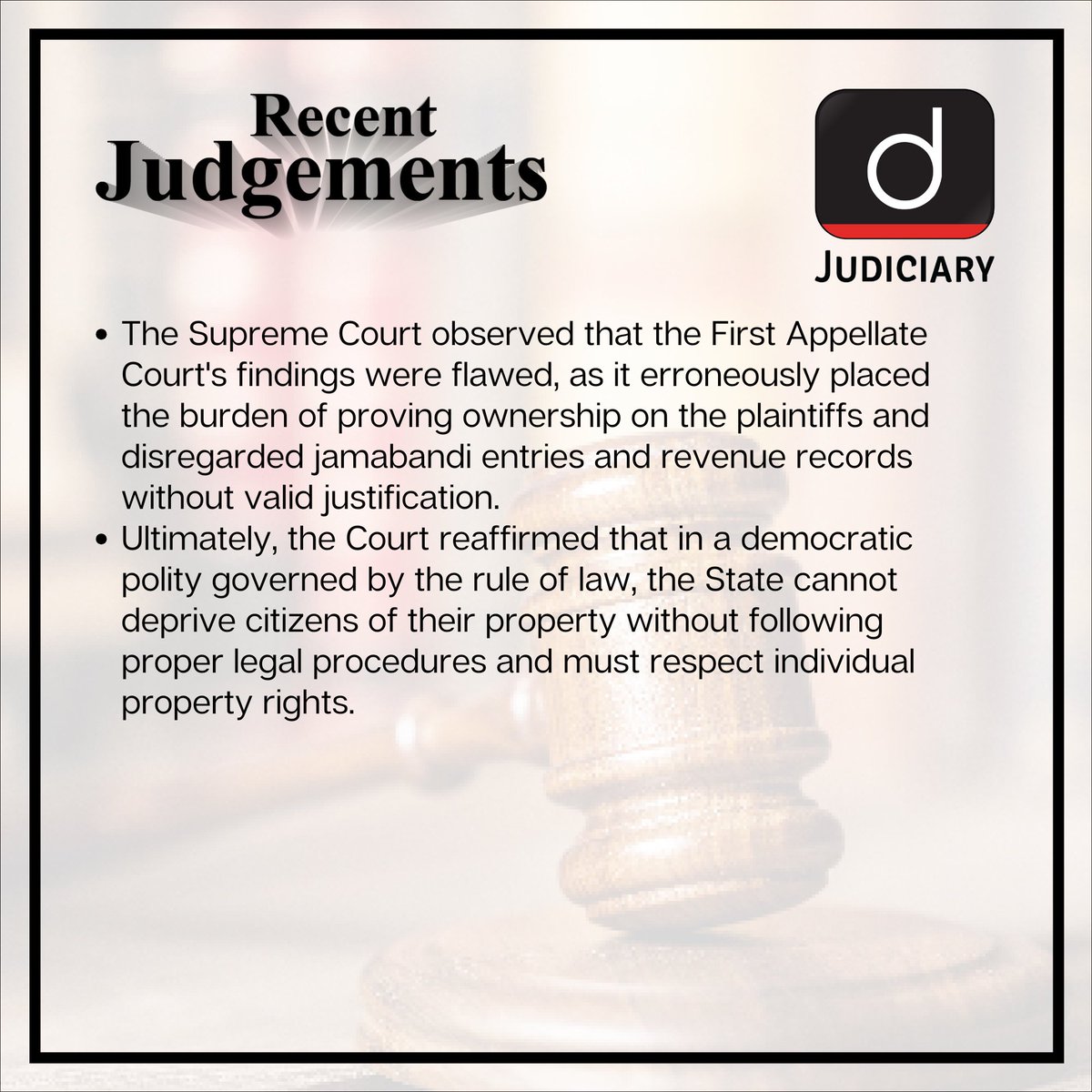 Law_Drishti's tweet image. Let’s look at these #RecentJudgments shedding light on #Justice in action.
.
Check our website: drishti.xyz/website-Judici…
.
#RecentJudgment #SupremeCourt #RecentNews #CurrentAffairs #Constitution #India #Court #LegalUpdates #IndianLaw #DrishtiJudiciary #TeamDrishti