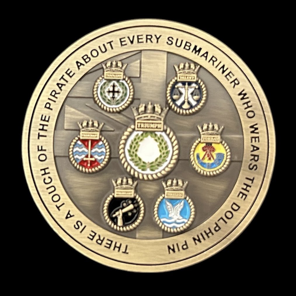 indigozuluink's tweet photo. My first coin when my good friend was HMS TRIUMPHs Captain some 10 years ago and now sadly her last!
Great coins to have in the collection! A welcome addition… no.84!
#hmstriumph #submarine #decommission #hmnbdevonport #tboat #royalnavy https://t.co/6QiaJJcFB4