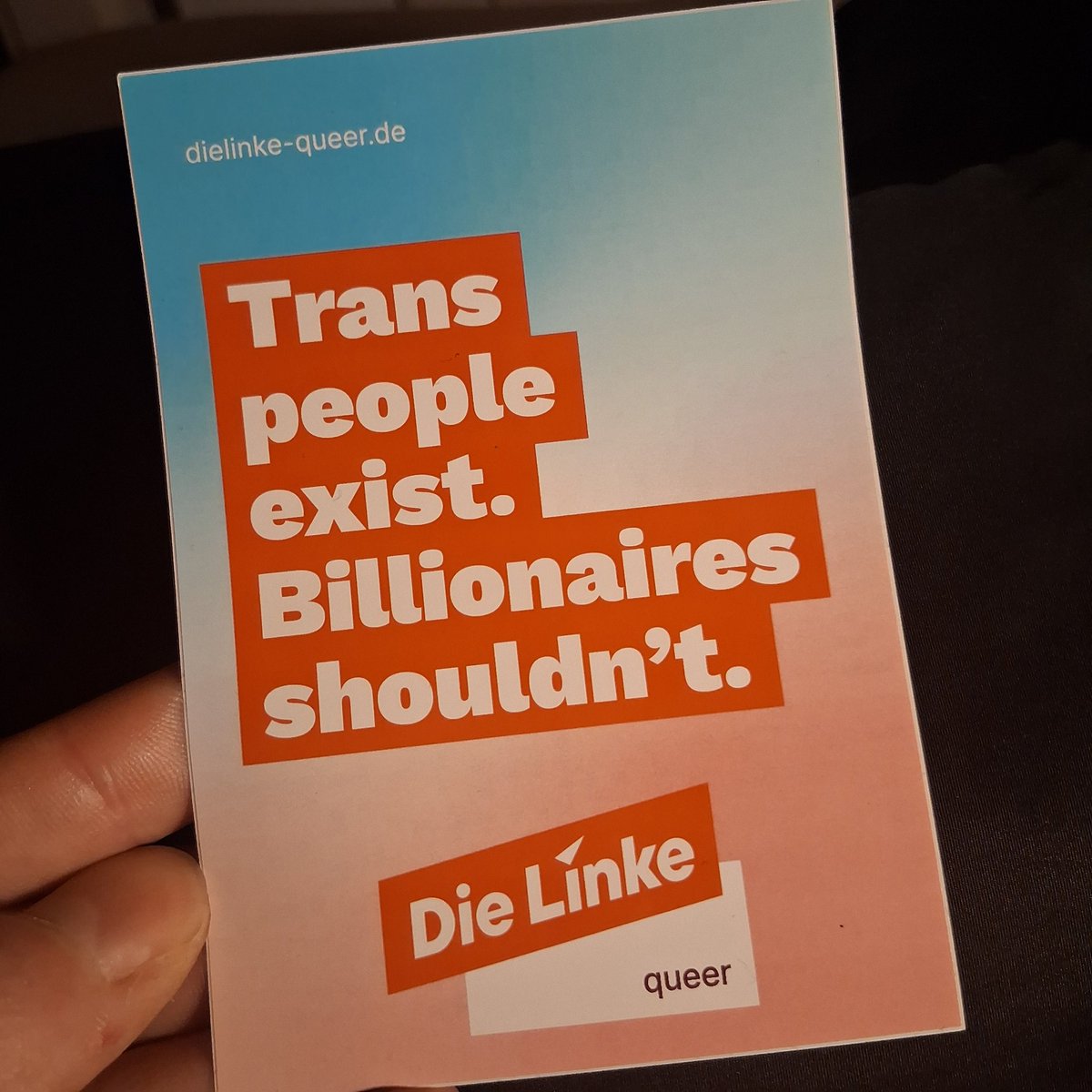 roter_weise's tweet image. Schon alleine um TERFs zu ärgern:
Am Wahlsonntag #DieLinke wählen! #TransRightsAreHumanRights