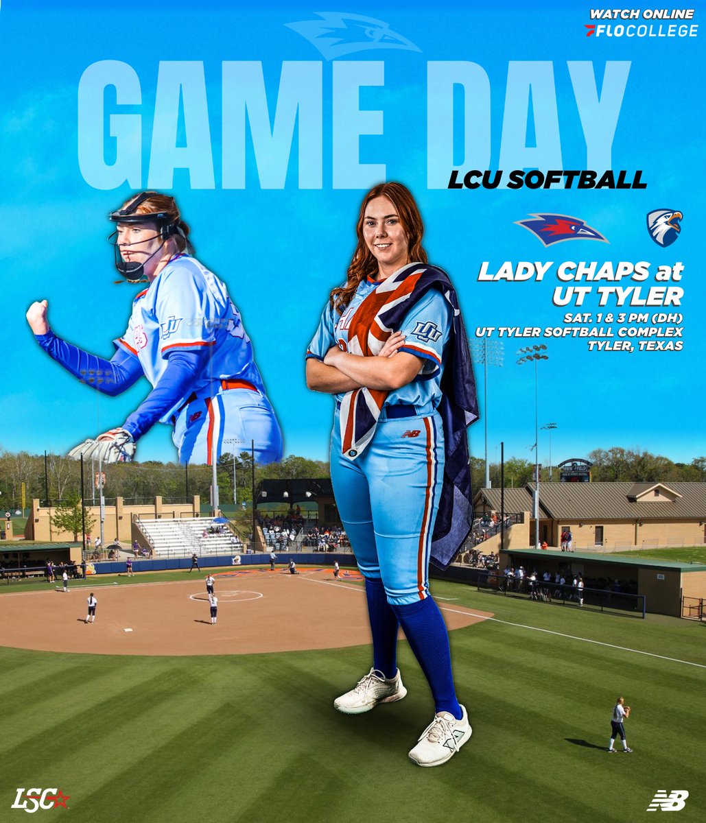 🥎 LADY CHAPS GAME DAY
⏰: 1 &amp; 3 p.m. (DH)
🆚: 1⃣ UT Tyler

📍: Tyler, Texas
🏟️: UT Tyler Softball Complex

Game Links: linktr.ee/lcusoftball
#D2SB
#LSCsb
#LCUvsUTT