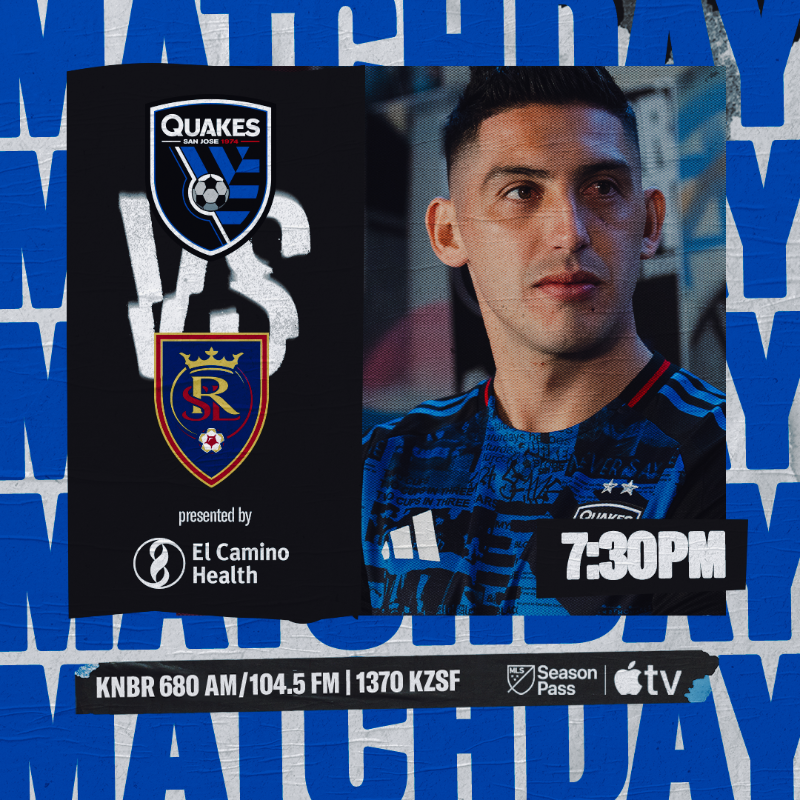 SJEarthquakes's tweet photo. The wait is over.. ITS MATCHDAY IN SJ! ⚫️🔵
 
🆚 @realsaltlake
⏰ 7:30 PM PT
🏟️ @paypalpark
📺 MLS Season Pass on @appletv

#SJvRSL | @elcaminohealth