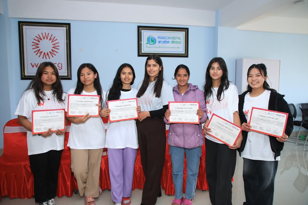 nepalruwon's tweet photo. Graduation and Welcome program of Free W4-RUWON IT training!
 The Womens Worldwide Web  Rural Women's Network Nepal (RUWON)
@WomensW4
@nepalruwon
#girlsintech #w4ruwon  
#shecandigital #Digitalworldtransformation #empowerment #ITTraining #digitalworld #transformationtuesday https://t.co/mcdceyOMLI