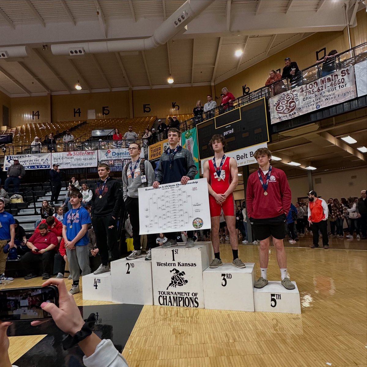 2025 3-2-1A Boys 157# State Wrestling Results

1st Place - Blake Buresh of Phillipsburg Hs
2nd Place - Easton Schletzbaum of Effingham-Atchison Co Community Hs
3rd Place - Dylan Slifer of Frankfort Hs
4th Place - Cameron Svitak of Herington Hs
5th Place - Parker Hutchinson of